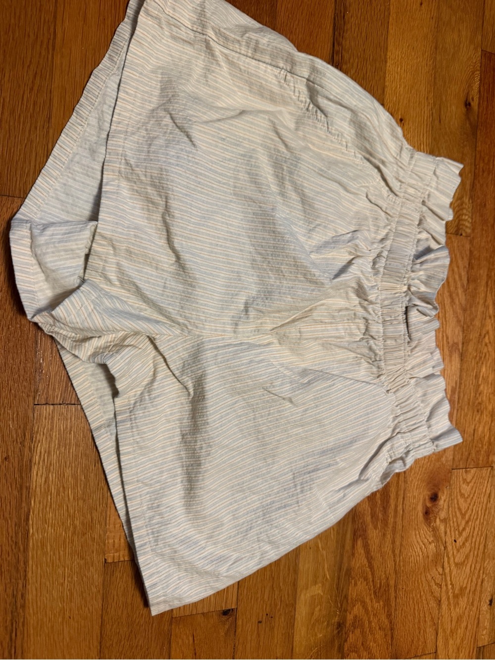 Urban Outfitters Light Blue & White Striped High Waist Shorts